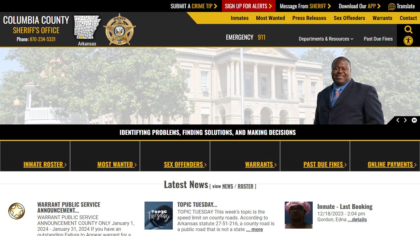 Inmate Roster (92) - Columbia County Sheriff AR